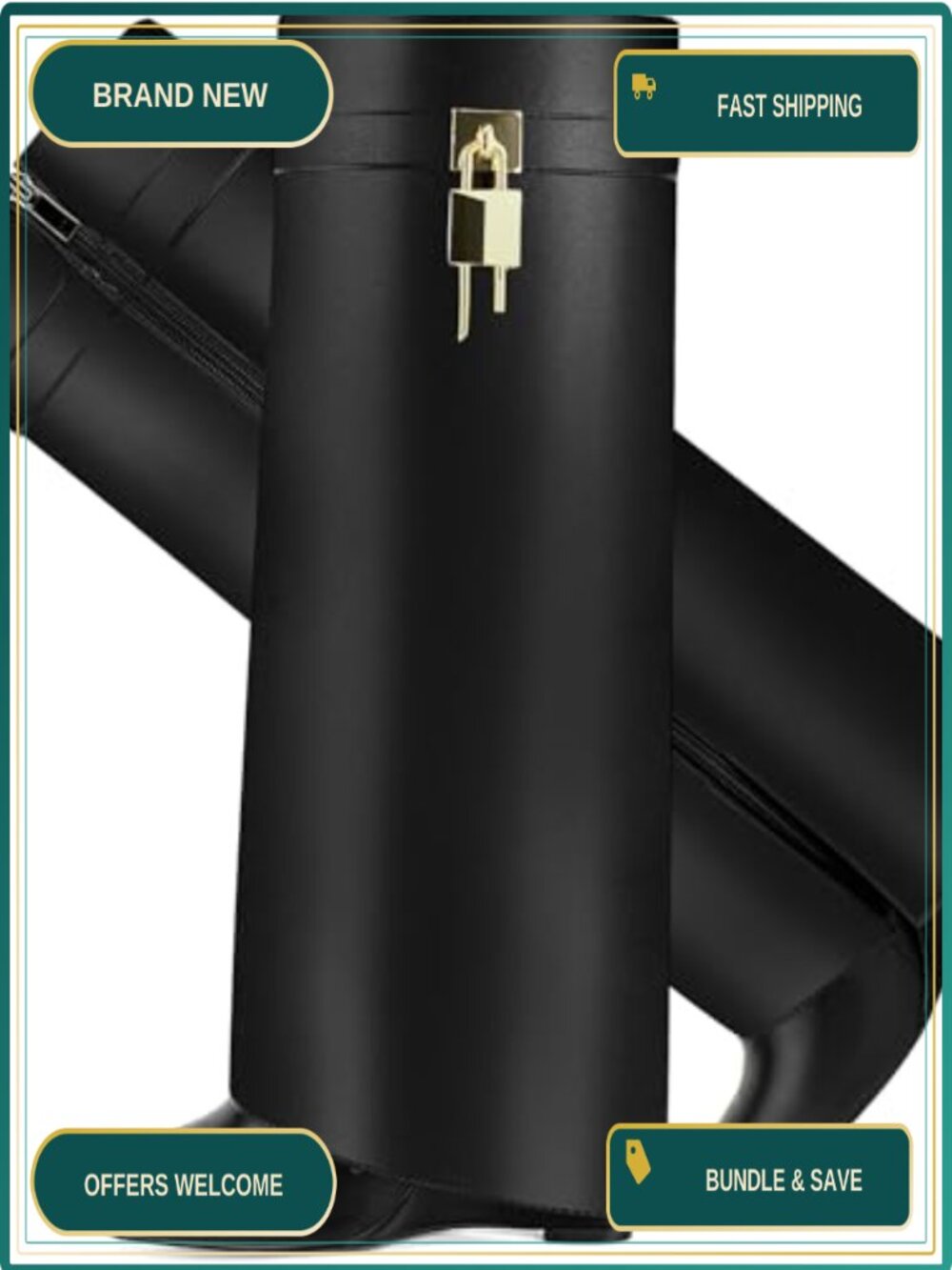 Faux Leather Fold Over Knee High Shark Boots 4-Inch Wedge Heel Side Zipper